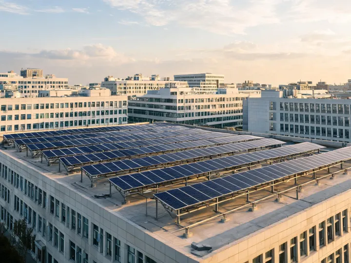 Hospital rooftop solar installation